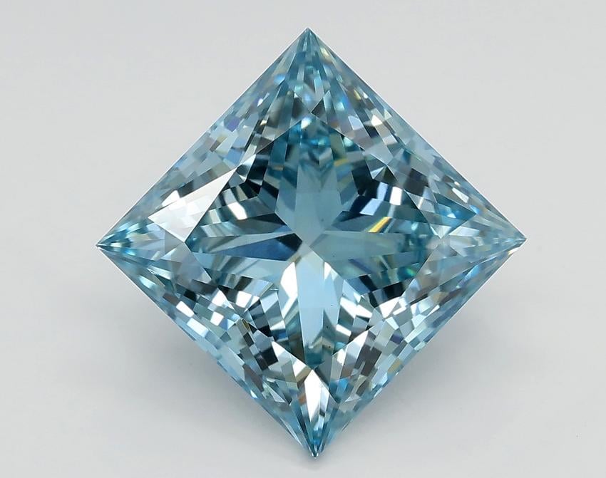 3.59 Ct. Fancy Vivid Blue Princess Lab Grown Diamond