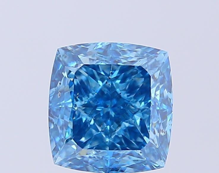 3.03 Ct. Fancy Vivid Blue Cushion Lab Grown Diamond