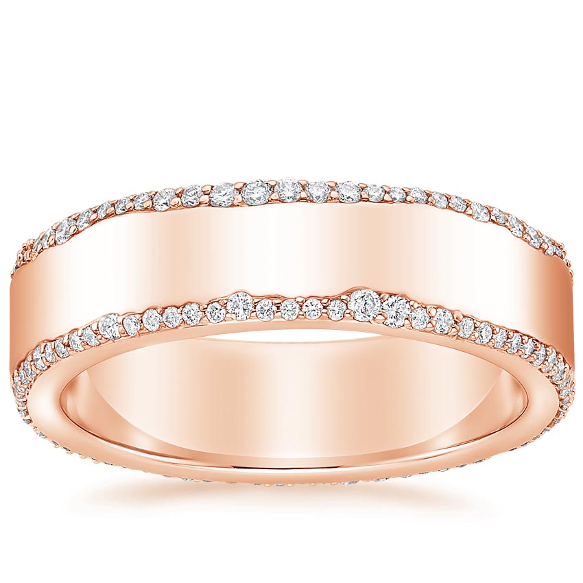 Rose gold diamond engagement ring with surprise diamond details