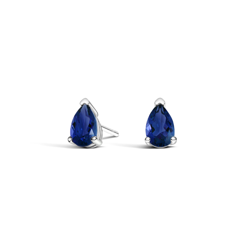 Pear Sapphire Stud Earrings 