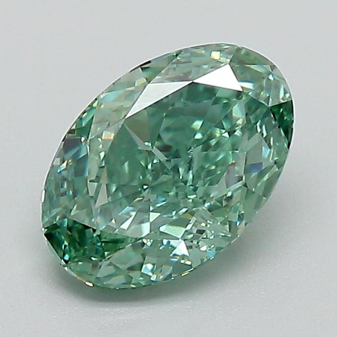 1.31 Ct. Fancy Vivid Green Oval Lab Grown Diamond