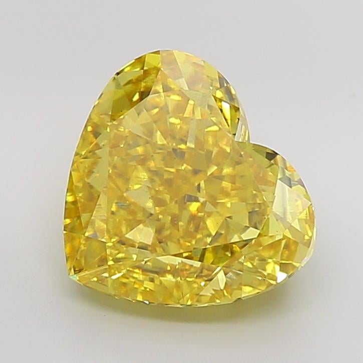 12.07 Ct. Fancy Vivid Yellow Heart Lab Grown Diamond
