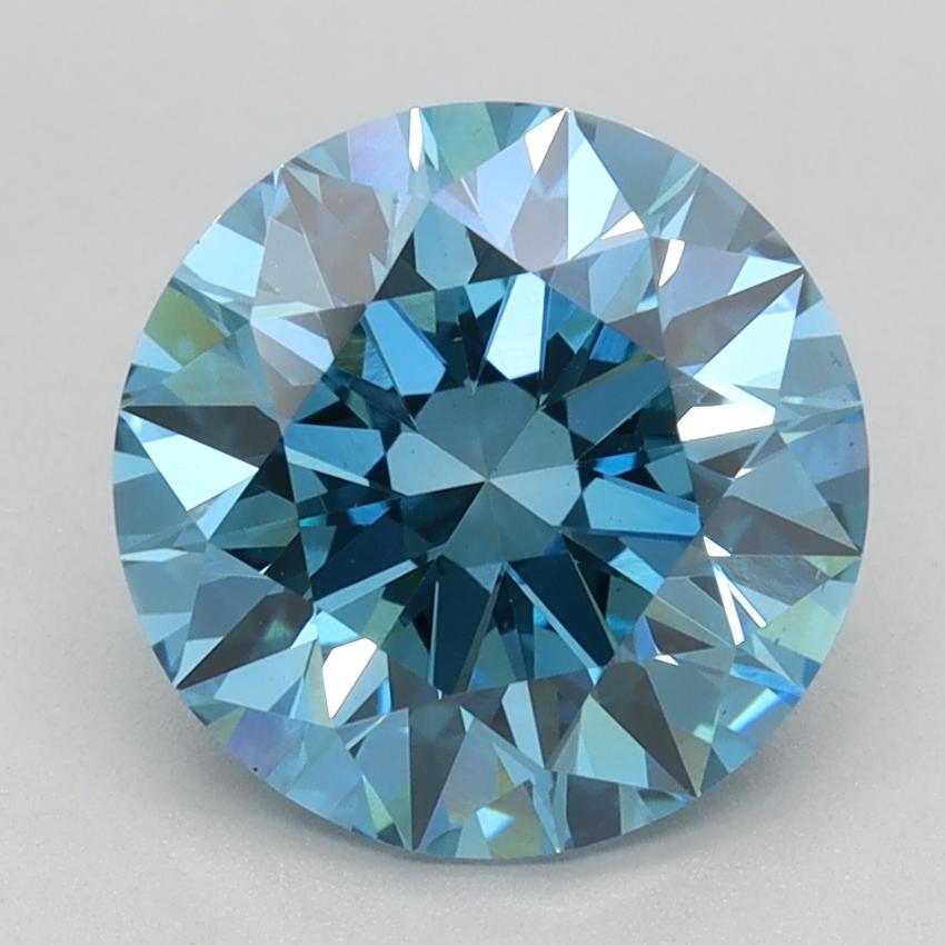 2.50 Ct. Fancy Vivid Blue Round Lab Grown Diamond