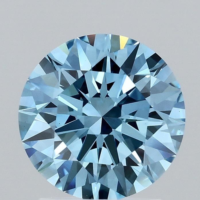 1.89 Ct. Fancy Vivid Blue Round Lab Grown Diamond