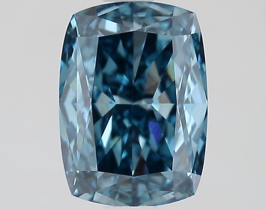 1.64 Ct. Fancy Vivid Blue Cushion Lab Grown Diamond