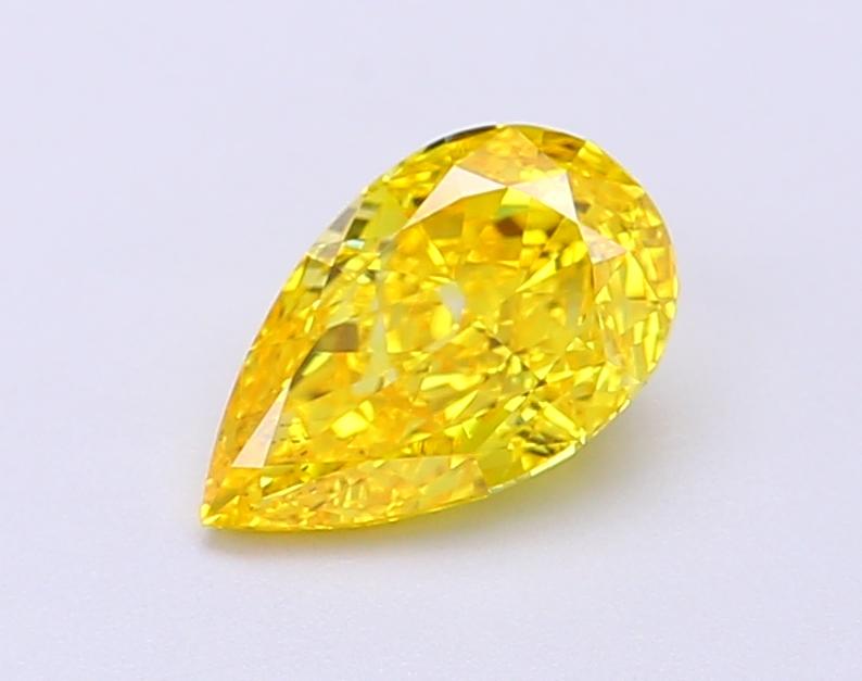1.01 Ct. Fancy Vivid  Yellow Pear Lab Grown Diamond