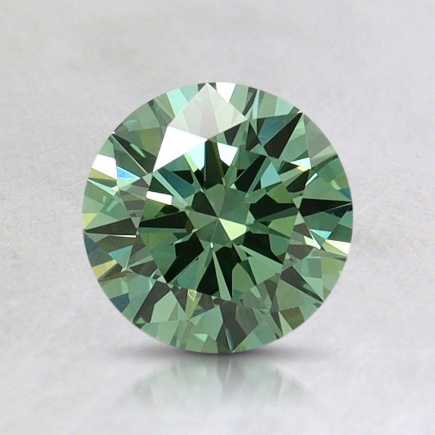 0.91 Ct. Fancy Vivid Pacific Green Round Lab Grown Diamond