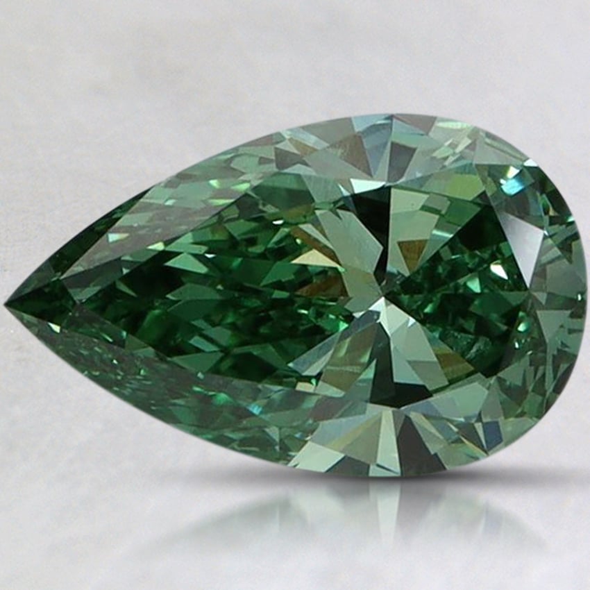 1.47 Ct. Fancy Vivid Pacific Green Pear Lab Grown Diamond