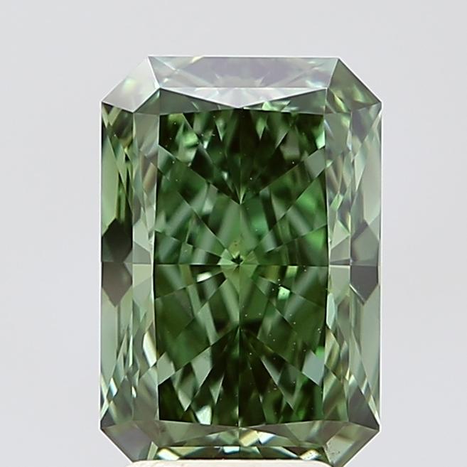 2.92 Ct. Fancy Vivid Green Radiant Lab Grown Diamond