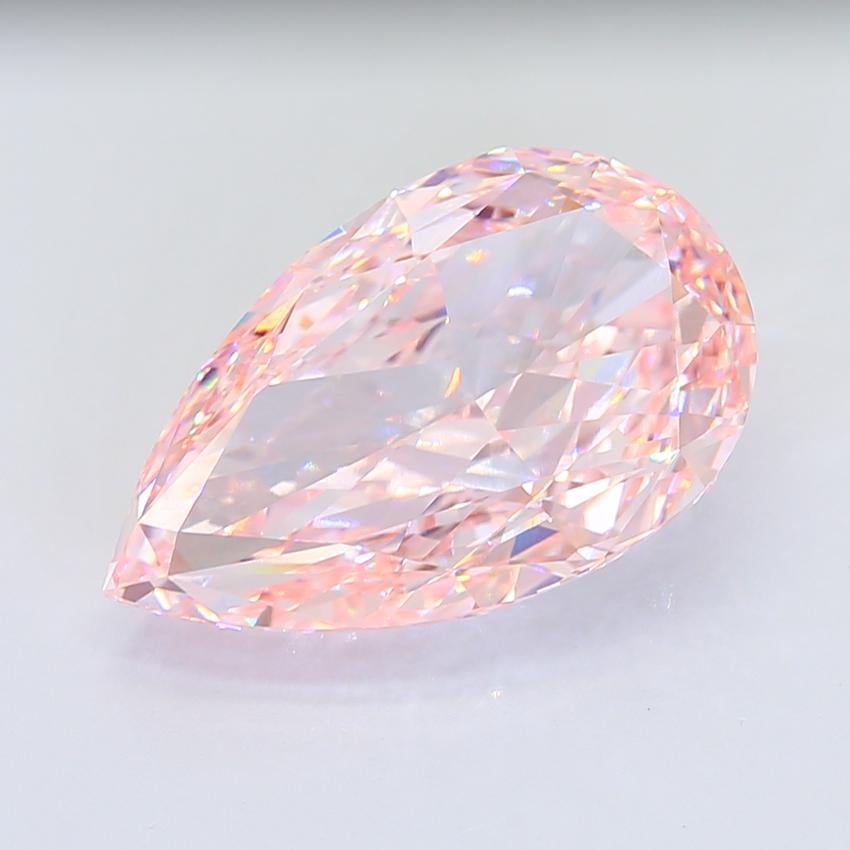 15.75 Ct. Fancy Intense Pink Pear Lab Grown Diamond
