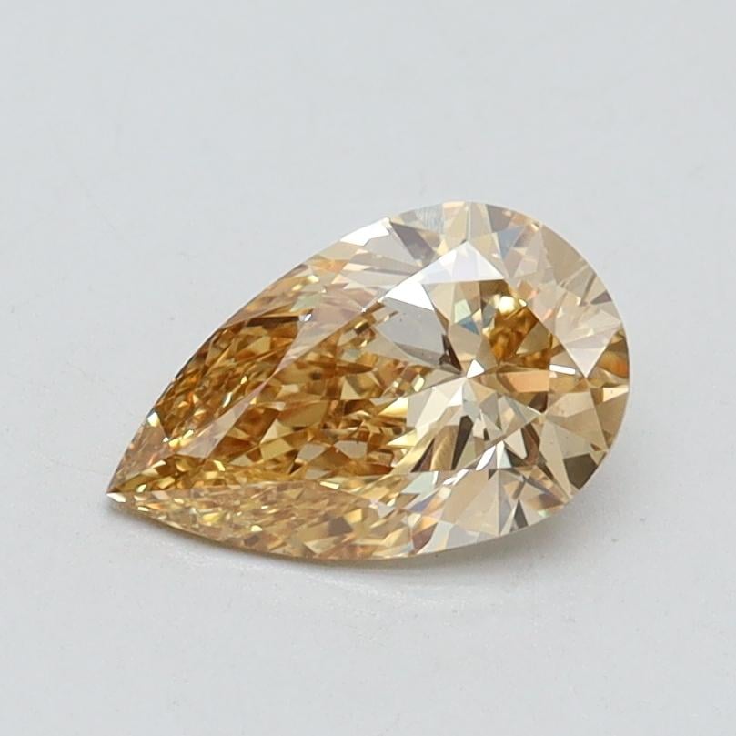 0.75 Ct. Fancy Intense Brownish Yellow Pear Lab Grown Diamond