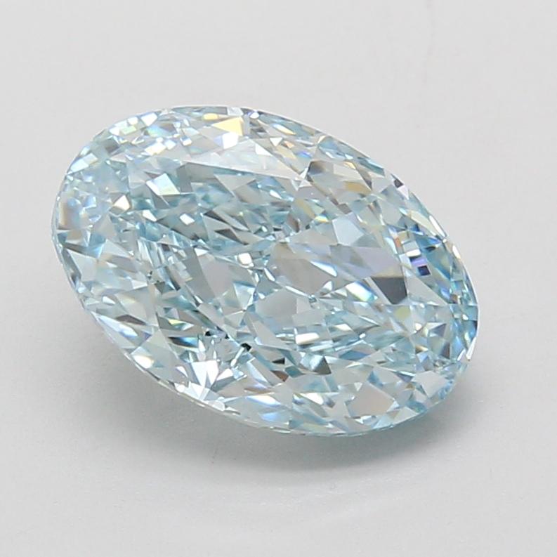 3.10 Ct. Fancy Vivid Blue Oval Lab Grown Diamond