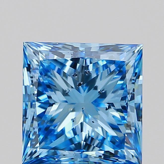 1.50 Ct. Fancy Vivid Blue Princess Lab Grown Diamond