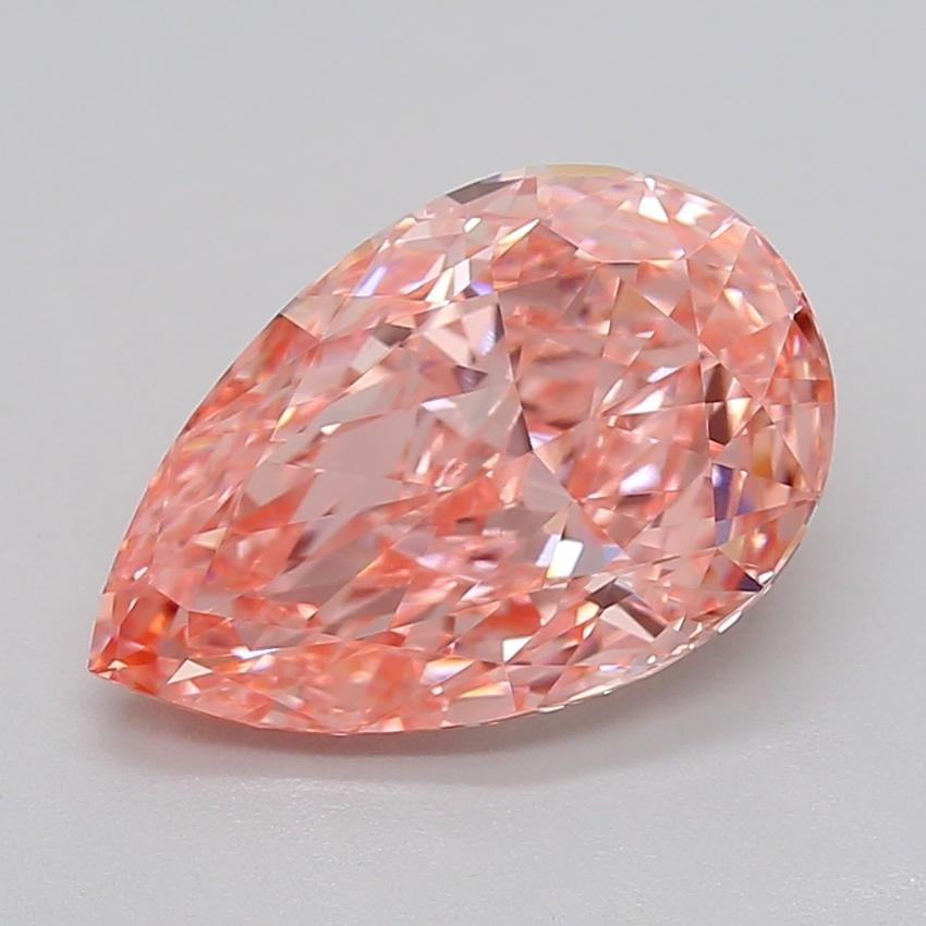 3.16 Ct. Fancy Vivid  Pink Pear Lab Grown Diamond