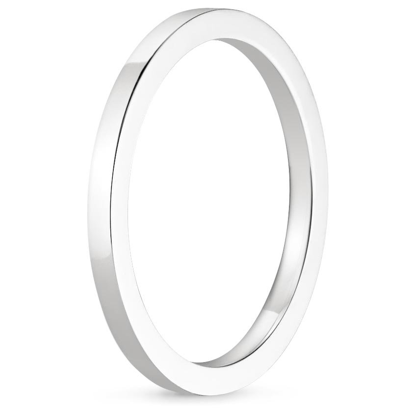 18K White Gold Petite Quattro Wedding Ring, large side view
