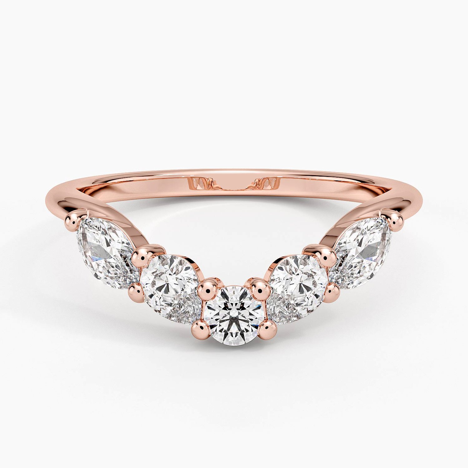 Rose gold diamond engagement ring with surprise diamond details
