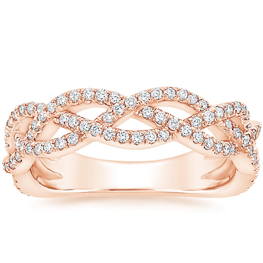 Rose gold diamond engagement ring with surprise diamond details