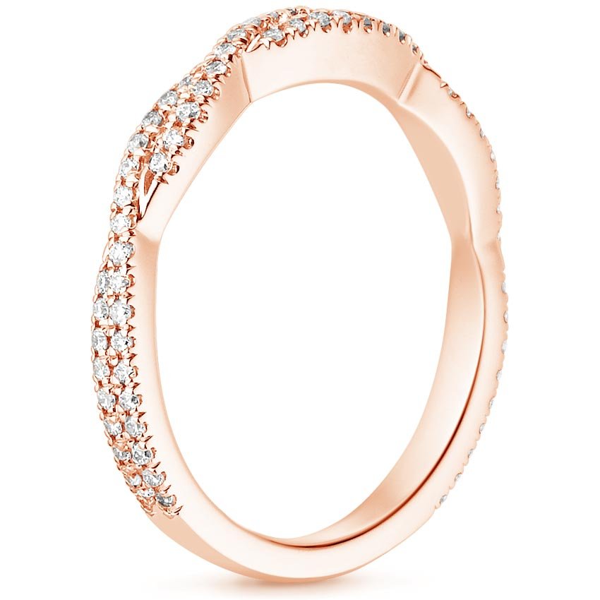 14K Rose Gold Petite Luxe Twisted Vine Diamond Ring (1/4 ct. tw.), large side view