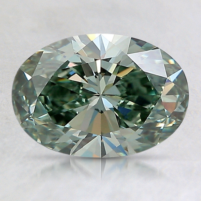 1.53 Ct. Fancy Vivid Green Oval Lab Created Diamond