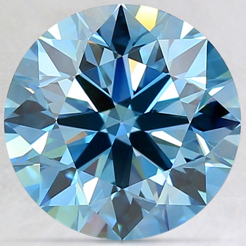 3.59 Ct. Fancy Vivid Blue Round Lab Created Diamond