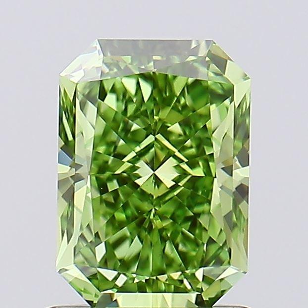 1.01 Ct. Fancy Vivid Green Radiant Lab Grown Diamond