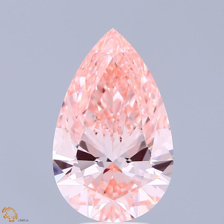 5.02 Ct. Fancy Vivid Pink Pear Lab Grown Diamond
