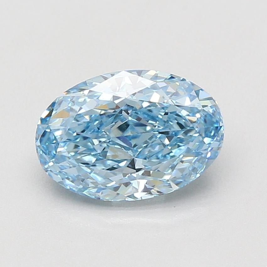 3.04 Ct. Fancy Vivid Blue Oval Lab Grown Diamond