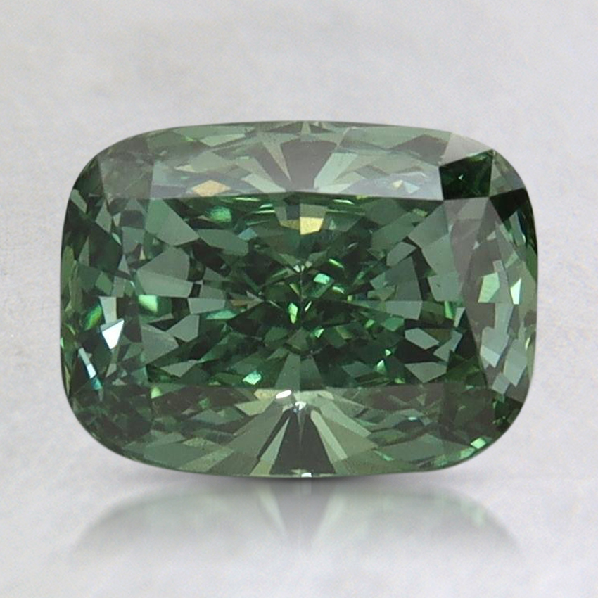 1.54 Ct. Fancy Vivid Pacific Green Cushion Lab Grown Diamond