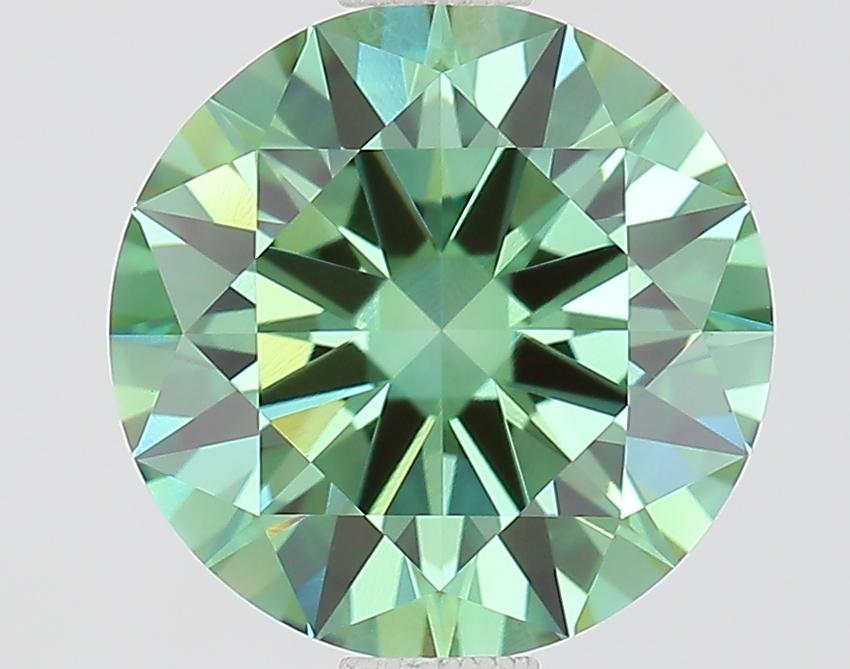 1.51 Ct. Fancy Vivid Green Round Lab Grown Diamond