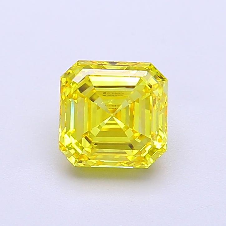 1.21 Ct. Fancy Vivid  Yellow Asscher Lab Grown Diamond