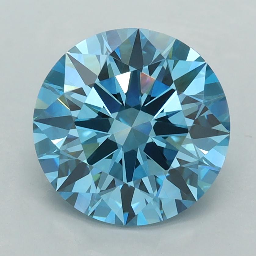 2.58 Ct. Fancy Vivid  Blue Round Lab Grown Diamond