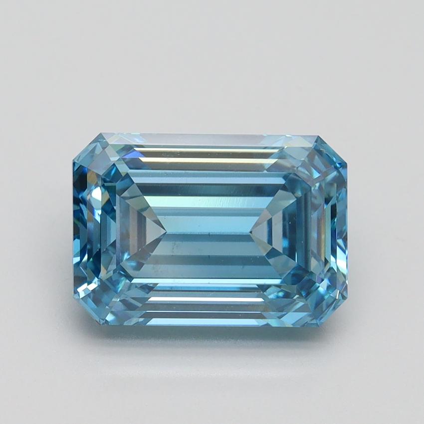 3.41 Ct. Fancy Intense Blue Emerald Lab Grown Diamond