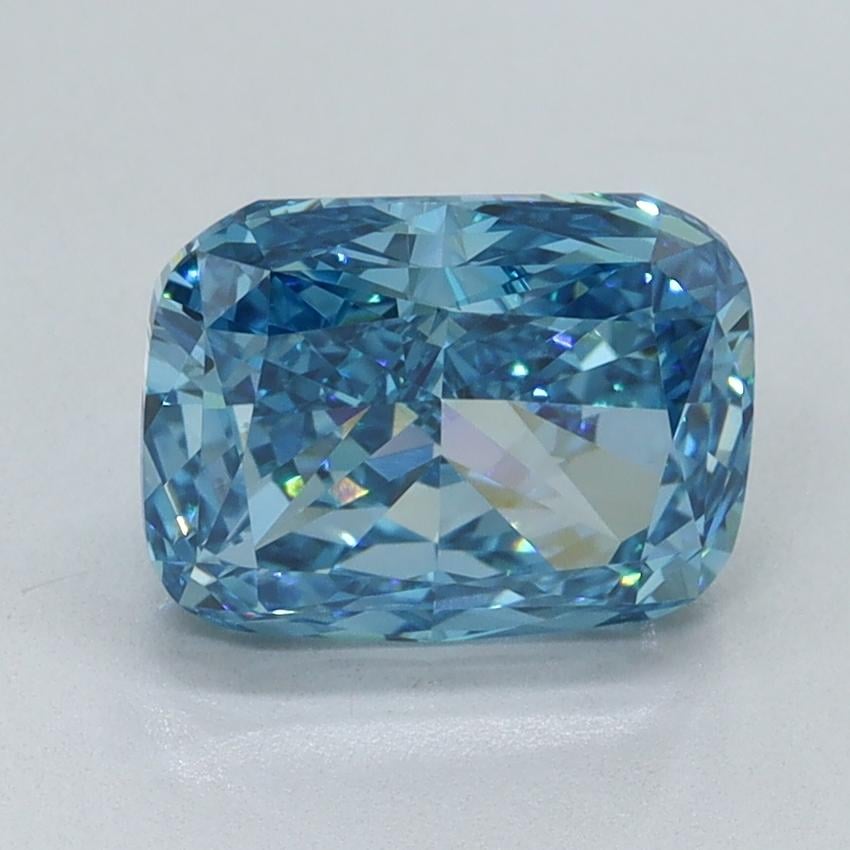 2.04 Ct. Fancy Vivid Blue Cushion Lab Grown Diamond