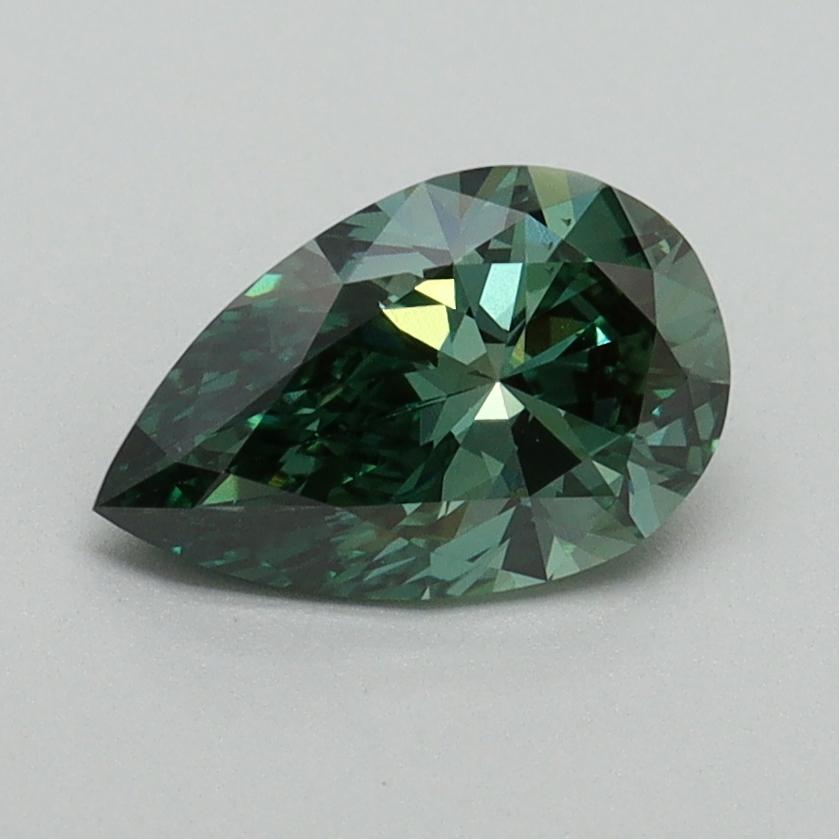 1.01 Ct. Fancy Vivid Pacific Green Pear Lab Grown Diamond