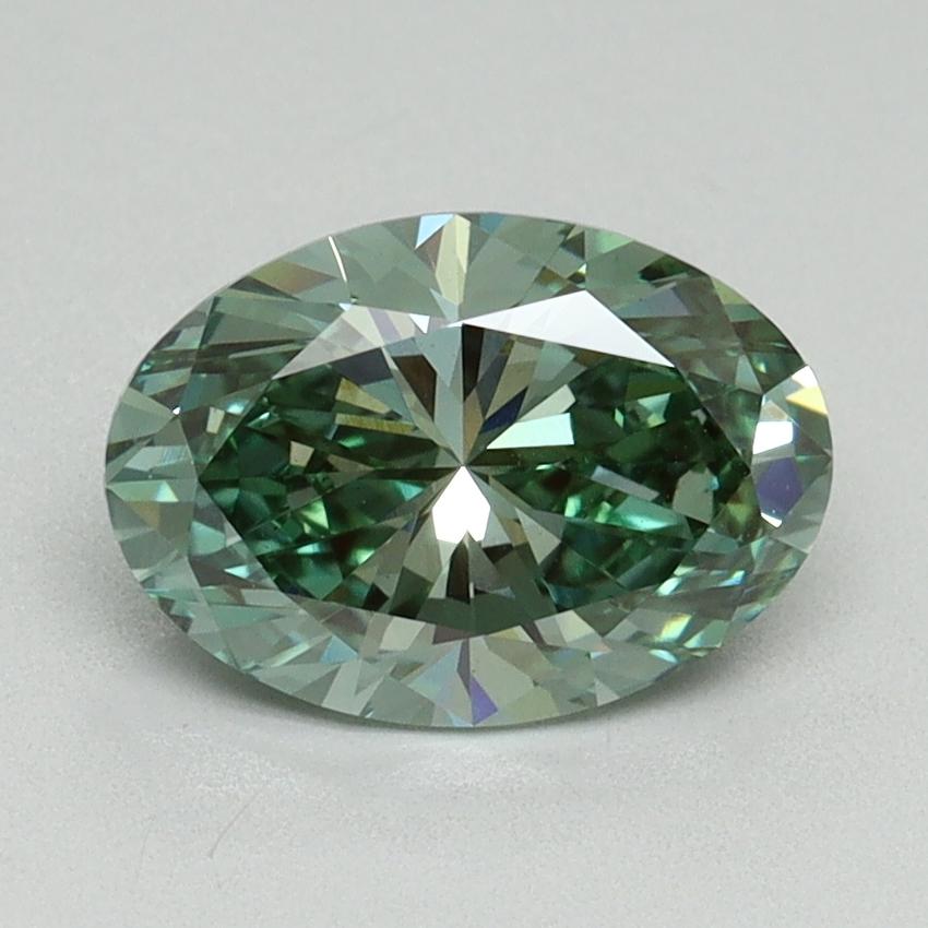 1.56 Ct. Fancy Vivid Green Oval Lab Grown Diamond