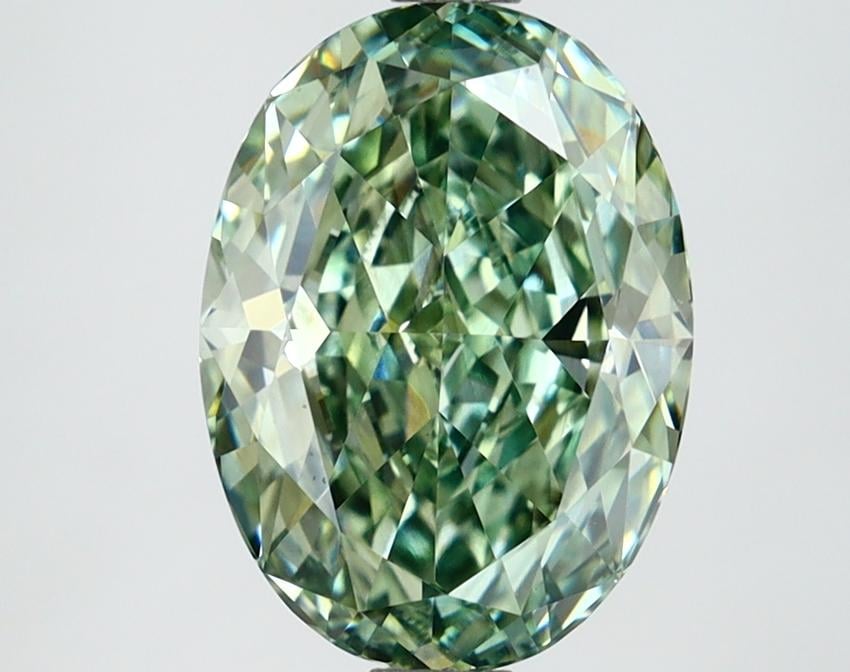 3.00 Ct. Fancy Vivid Green Oval Lab Grown Diamond