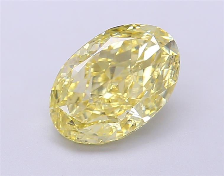 2.19 Ct. Fancy Intense  Yellow Oval Lab Grown Diamond