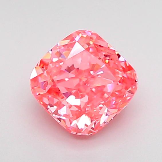 1.00 Ct. Fancy Vivid Pink Cushion Lab Grown Diamond