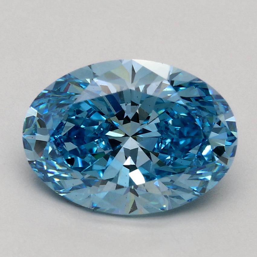 2.06 Ct. Fancy Vivid Blue Oval Lab Grown Diamond