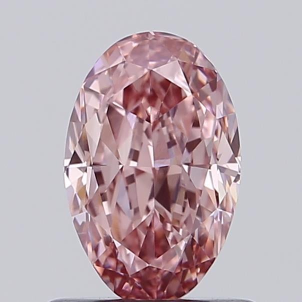 0.88 Ct. Fancy Vivid Brownish Pink Oval Lab Grown Diamond
