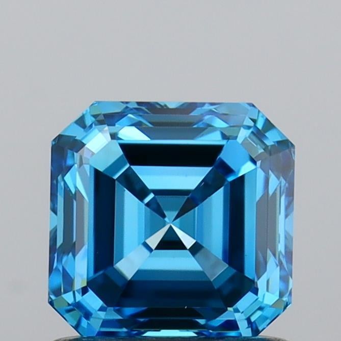 1.00 Ct. Fancy Vivid Blue Asscher Lab Grown Diamond