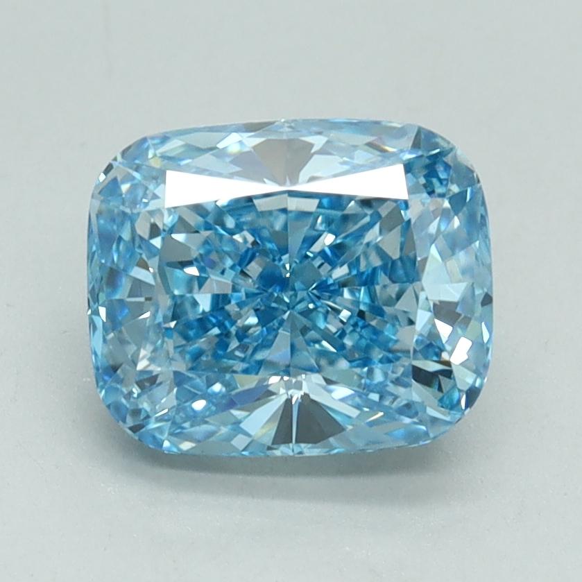 1.83 Ct. Fancy Vivid Blue Cushion Lab Grown Diamond