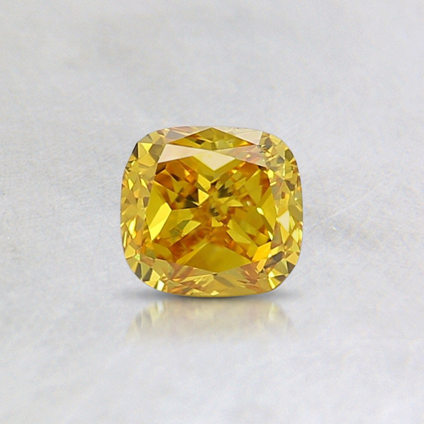 0.34 Ct. Fancy Vivid Yellow Cushion Lab Grown Diamond