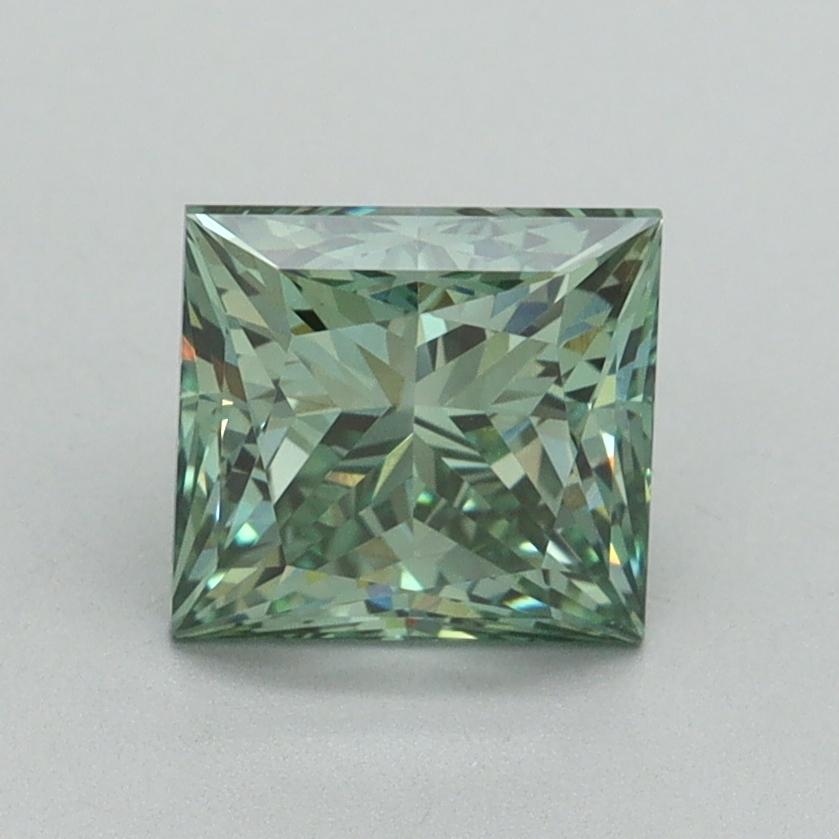 1.61 Ct. Fancy Vivid Green Princess Lab Grown Diamond