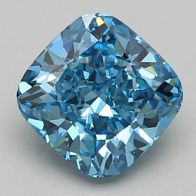 1.87 Ct. Fancy Vivid Blue Cushion Lab Grown Diamond
