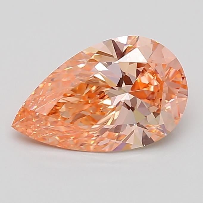 1.10 Ct. Fancy Vivid Pink Orange Pear Lab Grown Diamond