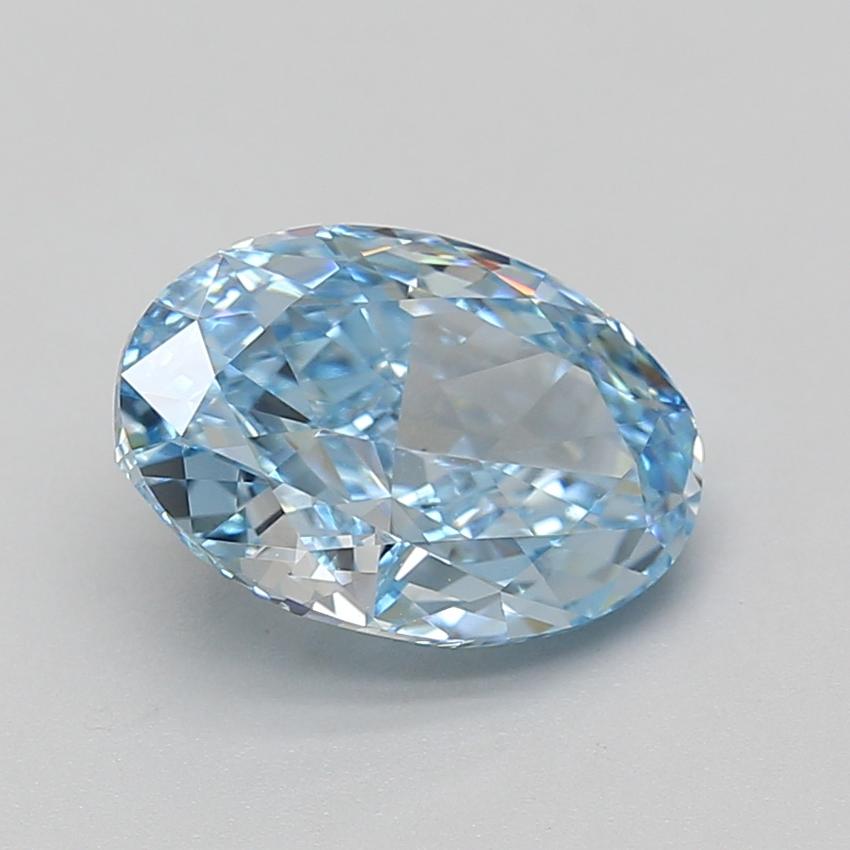 3.10 Ct. Fancy Vivid Blue Oval Lab Grown Diamond