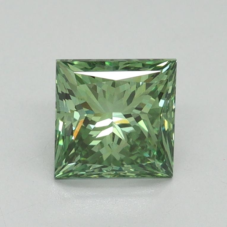 1.04 Ct. Fancy Vivid Green Princess Lab Grown Diamond