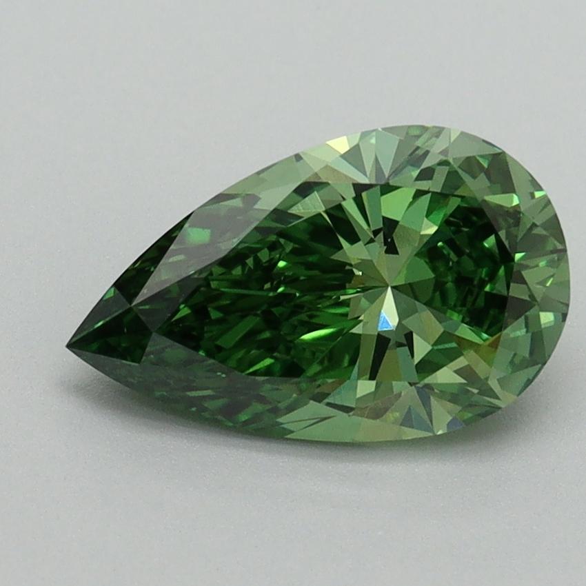 1.51 Ct. Fancy Vivid Green Pear Lab Grown Diamond