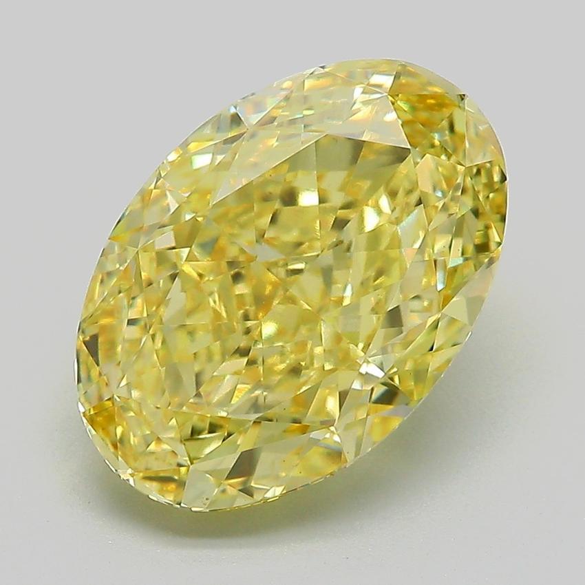 5.39 Ct. Fancy Vivid Yellow Oval Lab Grown Diamond